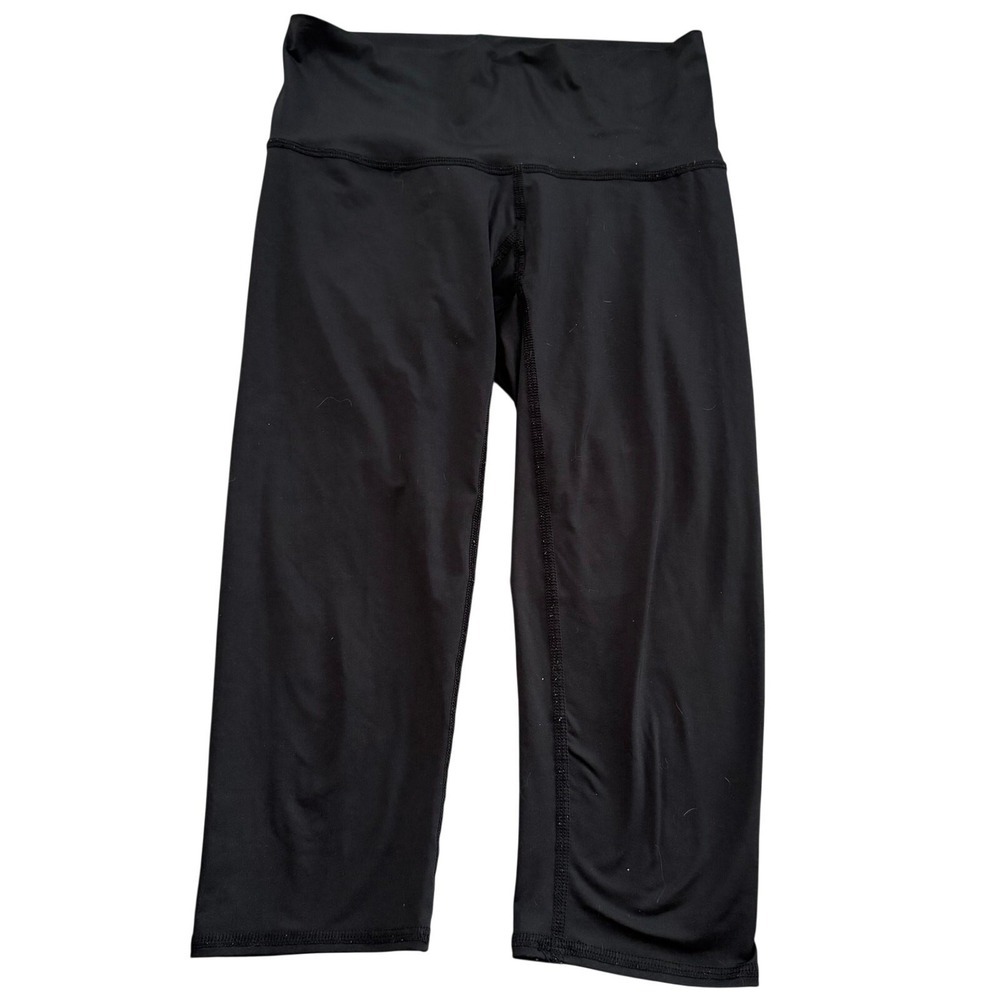 Teeki black leggings gently used have some pilling capris sz S stretchy yoga